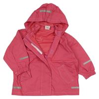 Tmavorůžová šusťáková nepromokavá bunda s kapucí Papagino