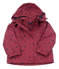 Vínová šusťáková jarní bunda s kapkami a kapucí Impidimpi