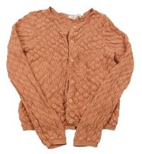 Starorůžový perforovaný propínací svetr H&M