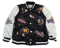 Černo-světlešedá baseballová mikina s potiskem Shein