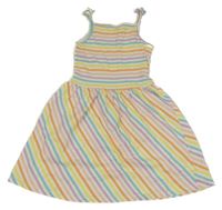 Bílo-barevné pruhované bavlněné šaty C&A