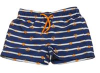 Tmavomodro-bílé pruhované plážové kraťasy s kotvami Lupilu