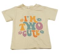 Béžové tričko s nápisem