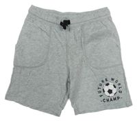 Šedé melírované kraťasy s fotbalovým míčem H&M