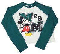 Mátovo-zelené crop triko s Mickeym Disney