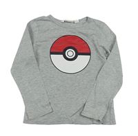 Šedé triko s pokébalem H&M