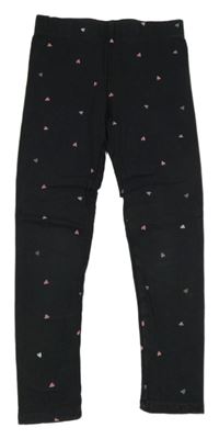 Tmavošedé vzorované silnější legíny se srdíčky H&M