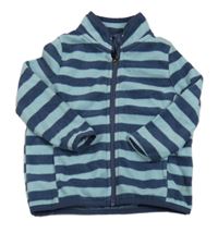 Modro-tmavomodrá pruhovaná fleecová propínací mikina Lupilu