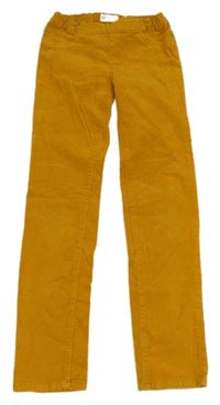 Okrové elastické manšestráky H&M