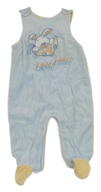 Světlemodré sametové dupačky s králíkem 