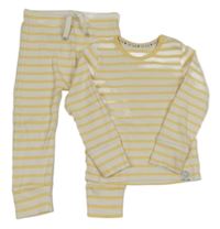 Bílo-žluté pruhované žebrované pyžamo George