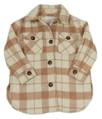 Smetanovo-starorůžová vlněná košilová bunda Primark