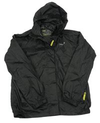 Černá šusťáková funkční lehká bunda s logem a kapucí Gelert