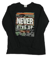 Černé triko s potiskem Y.F.K.