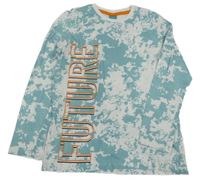 Modro-bílé vzorované triko s nápisem Pep&Co