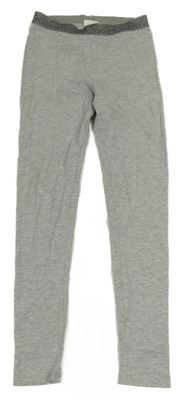 Šedé melírované legíny se stříbrným pasem alive