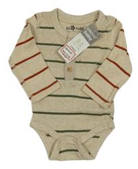 Nové - béžovo-khaki pruhované body Pep&Co