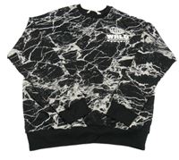 Černo-bílá vzorovaná mikina s nápisem H&M
