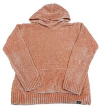 Růžový žinylkový svetr s kapucí C&A