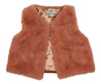 Rezavá kožešinová podšitá vesta Primark