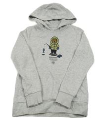 Šedá melírovaná mikina s obrázkem a kapucí Jack & Jones