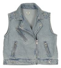 Světlemodrá melírovaná riflová vesta s límečkem River Island