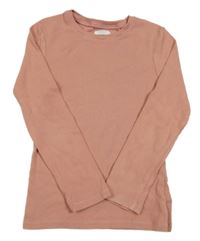 Růžové žebrované triko Next