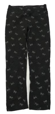 Černé vzorované tregíny s jednorožci H&M