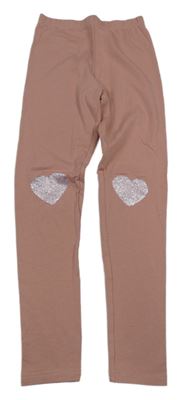 Starorůžové legíny se srdíčky H&M