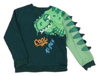 Tmavozelená mikina s dinem H&M