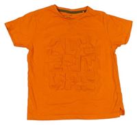 Oranžové tričko s 3D nápisem Primark