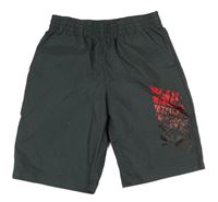 Antracitové plážové kraťasy s logem Nike
