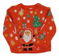 Červený svetr se Santou a obrázky H&M