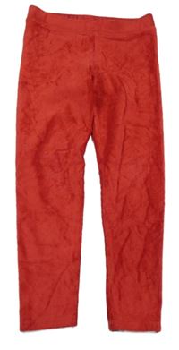 Červené žebrované sametové legíny M&S