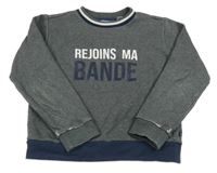 Tmavošedá mikina s nápisem Okaidi