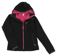 Černá softshellová funkční bunda s kapucí Decathlon