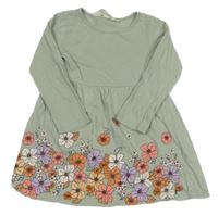 Zelené šaty s květy H&M