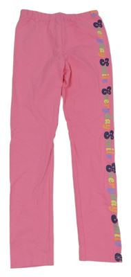 Růžové legíny s nápisy Kids