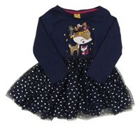 Tmavomodré šaty s laní a tylovou sukní Kiki&Koko