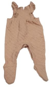 Starorůžové prošívané teplákové dupačky s volánky M&S