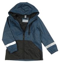 Tmavomodro-černá voděodolná jarní bunda s kapucí Dopodopo