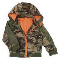 Khaki army šusťáková jarní bunda s kapucí 