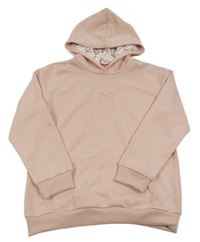 Světlerůžová mikina s mašlí a kapucí Shein