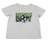 Bílé tričko s nápisem a míčem 