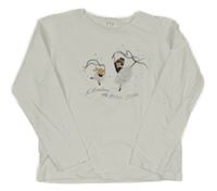 Bílé triko s dívkou a králíčkem 