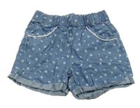 Světlemodré květované lehké riflové kraťasy Topolino