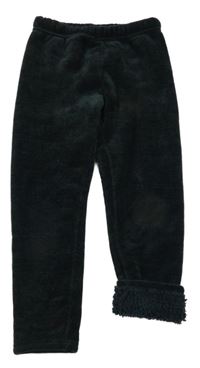 Černé žebrované sametové zateplené legíny Topolino