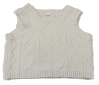 Smetanová vzorovaná úpletová vesta 