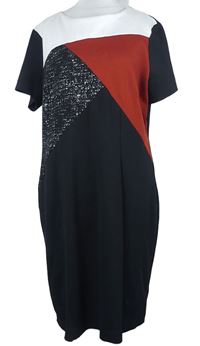 Dámské černo-karmínovo-bílé šaty Debenhams 