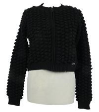 Dámský černý vzorovaný vlněný crop svetr Superdry 